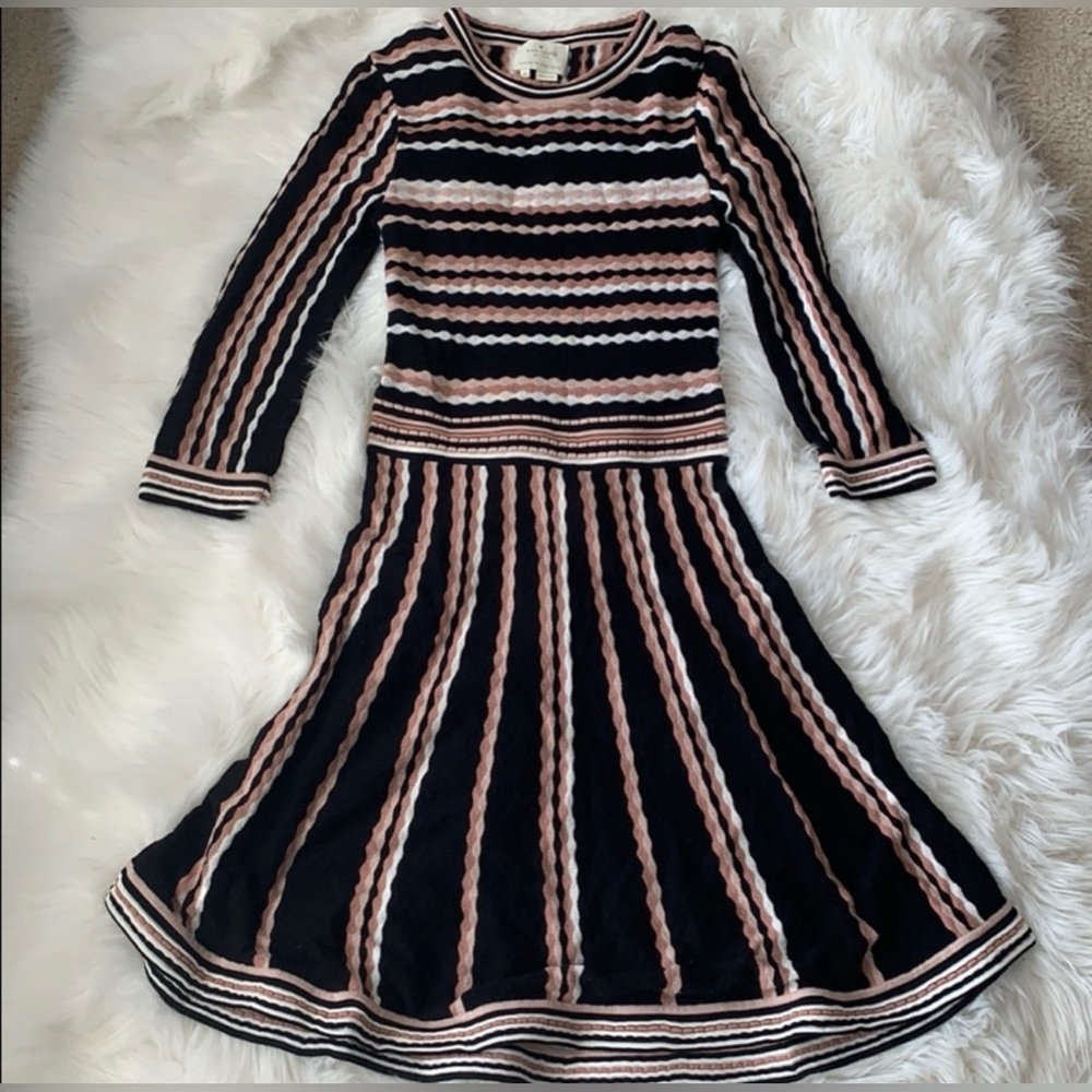 Kate Spade Scallop Stripe Knit Dress